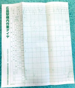 画像1: 駅構内作業ダイヤ表　「広島駅」　平成２４年３月１７日改正