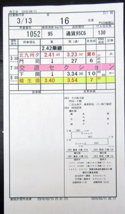 画像2: 門司機関区  EL１組　１６仕業 （行路揃い） 北九州ターミナル〜幡生操車場〜福岡ターミナル〜北九州タ　2018/08/13改正  ケースなし