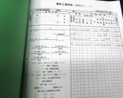 運転士運用表（鳥栖総合鉄道部）