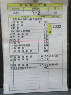 画像5: 西肥バス　北部営業所　１－２勤務（土曜）運行表　２０２１年４月１日改訂　ソフトケース入り