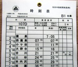 画像1: 秋田内陸縦貫鉄道　「B1　仕業」施行日　平成24年3月17日