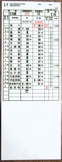 画像3: 松浦鉄道　「１１１３D列車」 　施行；平成29年3月4日  