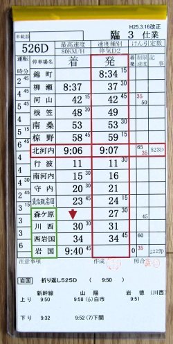 画像1: 錦川鉄道　「臨３　仕業」　H２５,３,１６改正