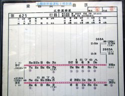 画像2: 山陽新幹線 運転士時刻表   第  ６２５行 路　 広幹運乗派  施行期間;平成７年４月２０日 から