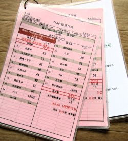 画像1: JR九州バス　　博多支店　土日祝　７７A　行路運行表　 ２０２４，８，１改正　ソフトケース　３枚入り