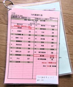 画像1: JR九州バス　　博多支店　土日祝　７３　行路運行表　 ２０２４，４，１改正　ソフトケース　２枚入り