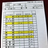 画像: 車掌時刻表　「にちりんＧ　１８号　小倉ー博多」門司車掌区　８８１１行路　平成１９年１月