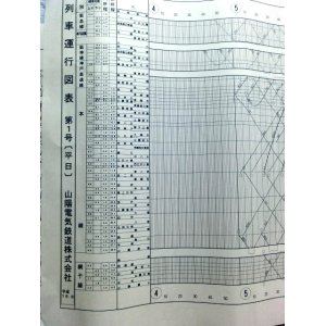 画像: 山陽電気鉄道　列車運行図表　第１号（平日）　Ｈ１６，８