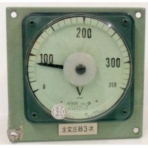 画像: 新幹線主変圧器　交流電圧計　３５０Ｖ　日立製　