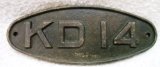 画像: 西鉄北九州線　1000形　台車銘板　「KD１４」