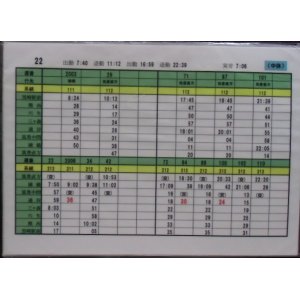 画像: 筑豊電鉄　運転士携行時刻表　２２勤務(中休）