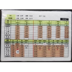 画像: 筑豊電鉄　運転士携行時刻表　６４勤務(M午後）