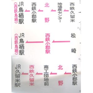 画像: 西鉄バス　側面経由幕　北野・甘木線