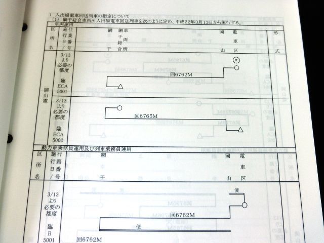 画像: 西日本旅客鉄道　岡山支社　運転関係長期通達　平成２２年３月１３日改正