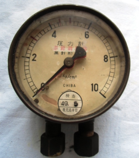 画像1: 蒸気機関車　１０気圧　２針小型圧力計(３９６３９号)