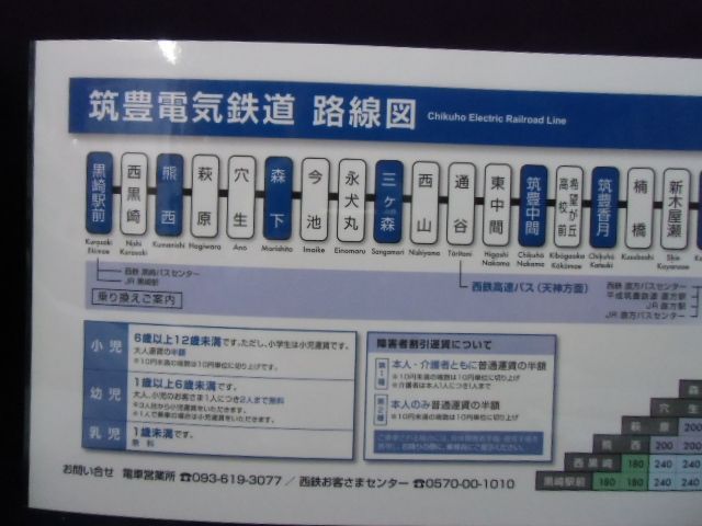 画像: 筑豊電鉄  路線図・運賃表 
