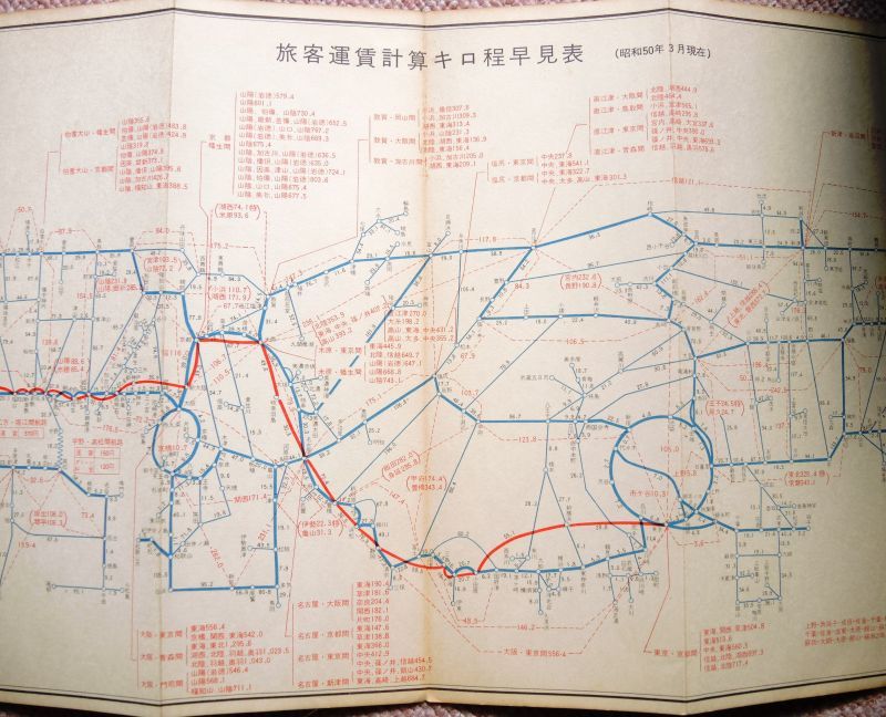 画像: 旅客事務用　「鉄道線路図」　昭和50年3月現在　日本国有鉄道旅客局