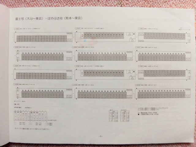 画像: 九州の特急列車配席表 平成１９年３月改訂 九州旅客鉄道営業課