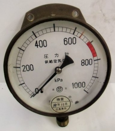画像1: 圧力計　「供給空気ダメ」　１０００kpa
