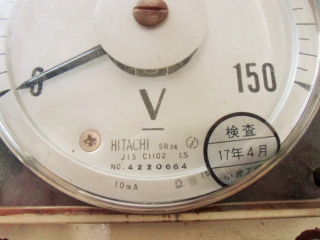 画像: 枠付き　直流電圧計　１５０Ｖ　日立製