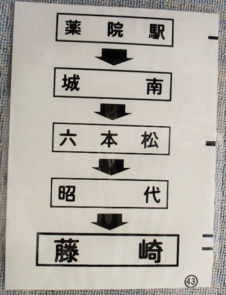 画像1: 西鉄バス車内カット幕　「薬院駅・六本松・藤崎」