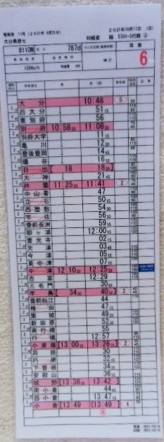 画像: 記念品　「３６＋３」　4110M列車　７８７ｂ　6両　大分ー小倉　