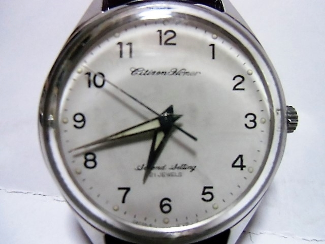 画像: 手巻き腕時計　シチズンホーマー21石　新幹線（幹九管　昭４９　２１３)　文字盤・白色