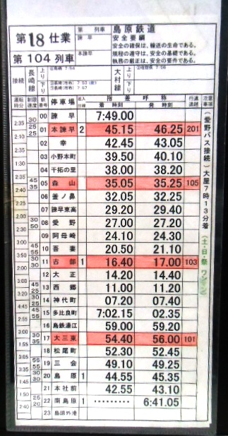 画像1: 島原鉄道 第１８仕業 １０４列車(南島原〜諫早) １０７列車 (諫早〜島原外港）