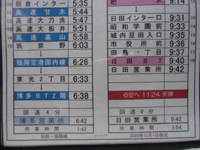 画像: 高速　日田号　平日２１交番　