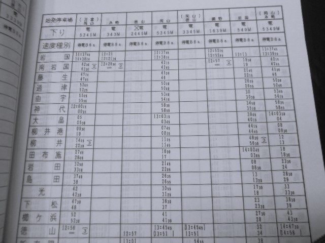 画像: 列車運転時刻表　西日本旅客鉄道　広島支社 (平成１９年７月１日改正）