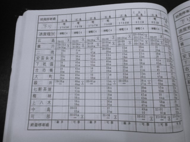 画像: 列車運転時刻表　西日本旅客鉄道　広島支社   (平成２４年３月１７日改正）
