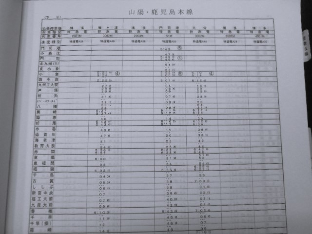 画像: 列車運転時刻表　ＪＲ九州　本社直轄・長崎支社用（休日用）　平成２６年３月１５日改正