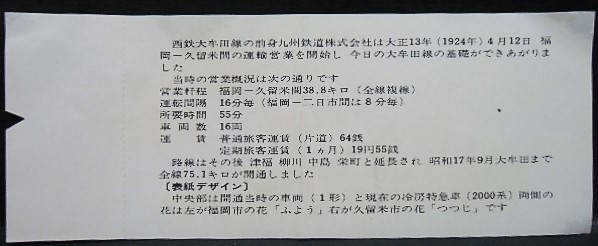 画像: 筑豊電鉄　「開業２０周年記念乗車券」昭和５１年３月２１日