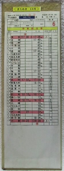 画像1: 特急「きらめき18号」・「ソニック52号」門司港運転区　休日2組25行路(5)(6)(7)仕業　平成24年3月17日改正　ケース1枚入り