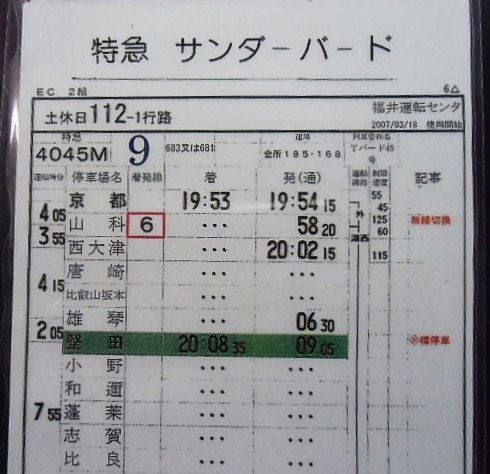 画像: 複製　特急　「サンダーバード」下り　大阪ー京都―福井