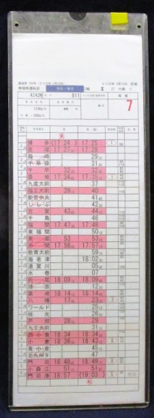 画像1: 南福岡運転区　平・休　2組　２７行路　鹿児島線・快速（４）（５）仕業　2022年3月12日訂補　ケース入り