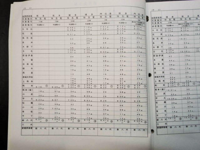 画像: 列車運転時刻表　ＪＲ九州　熊本支社用　平成１９年３月１８日改正