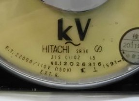 画像: 電圧計(交流） 30KV  日立製  形式 SR３６(EL端子付き）