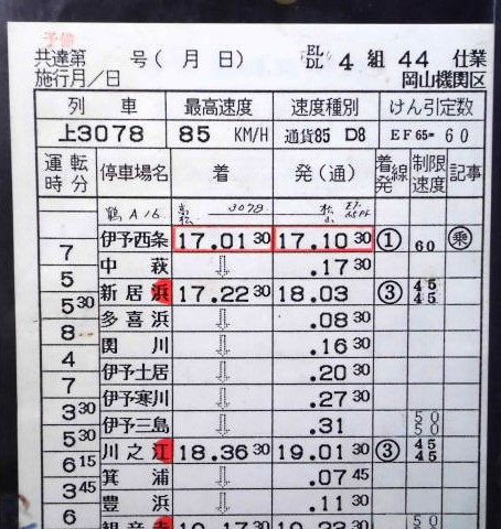 画像: 岡山機関区　EL４組　４４仕業　高松〜伊予西条