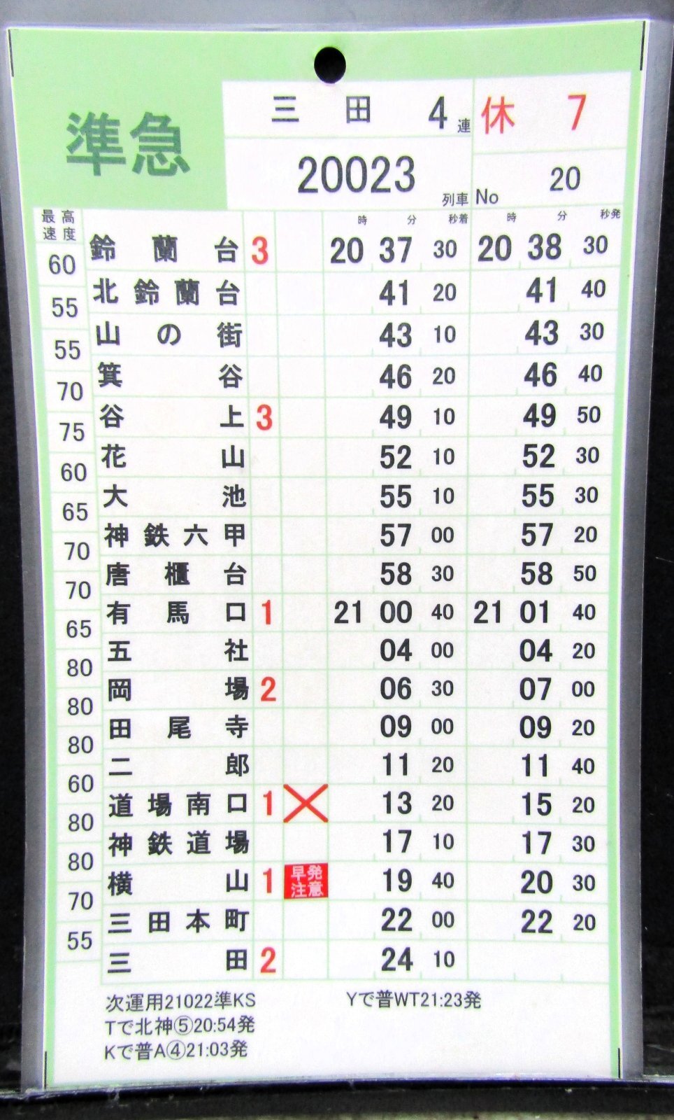 画像2: 神戸電鉄  休日７仕業　No１９・No２０行路